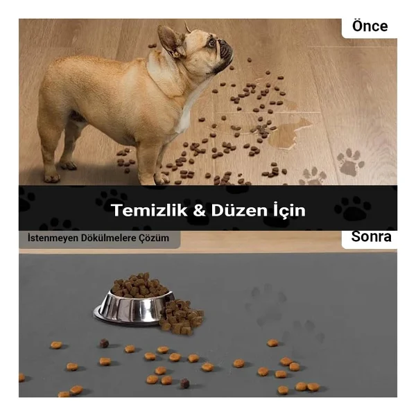 Matgo Pati Gri Köpekli Evcil Hayvan Beslenme Matı 50 X 70 Cm - Görsel 4