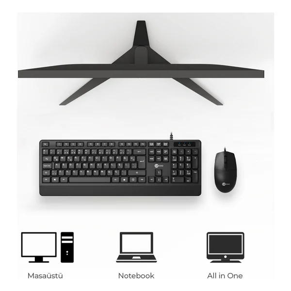 Lenovo Lecoo Cm106 Siyah Kablolu Klavye Mouse Seti - Görsel 2