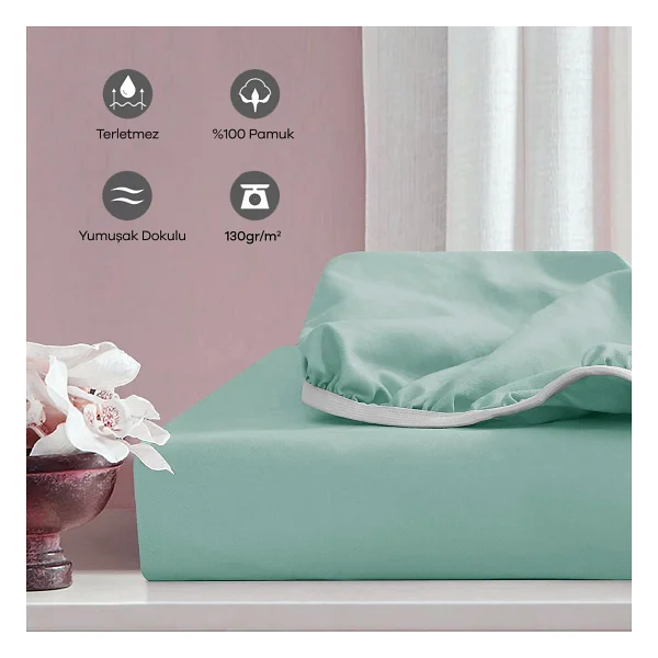 Soley Jersey %100 Pamuk Çift Kişilik 200 X 200 Lastikli Çarşaf - Görsel 4