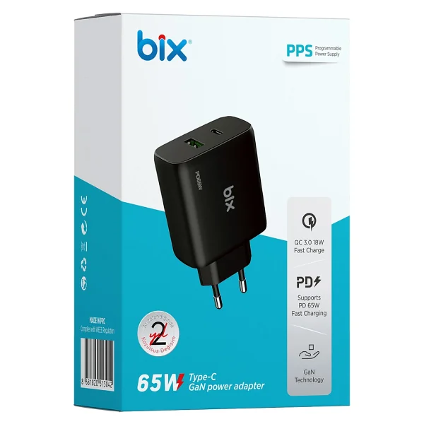 Bix Bx2p65g 65 W Hızlı Şarj Adaptörü - Görsel 7