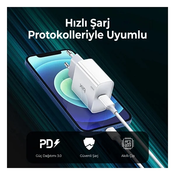Bix Bx-Pd20ta 20 W Hızlı Şarj Adaptörü - Görsel 4