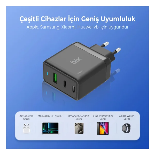 Bix Bx3p65g 65 W Hızlı Şarj Adaptörü - Görsel 3