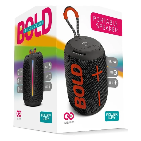 Powerway Bold Siyah Bluetooth Hoparlör - Görsel 4