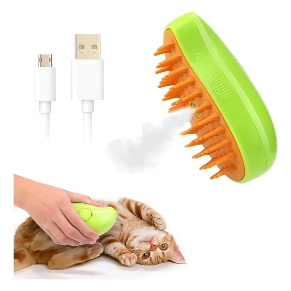 Buffer Buffer Kedi Köpek Tüy Toplayıcı Kendini Temizleyebilen Ergonomik Saplı Kullanımı Kaymaz Evcil Hayvan Tarağı Gri - Görsel 4