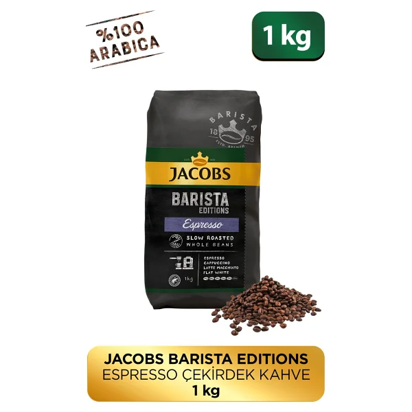 Jacobs Barista Editions 1 Kg Espresso Çekirdek Kahve Yavaş Kavrulmuş Baharatlı Aroma - Görsel 7