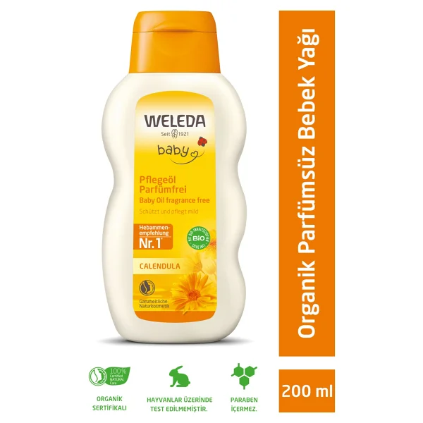 Weleda Calendula Organik Parfümsüz 200 Ml Bebek Yağı - Görsel 7