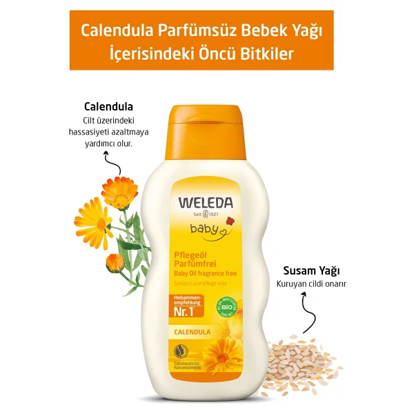 Weleda Calendula Organik Parfümsüz 200 Ml Bebek Yağı - Görsel 8