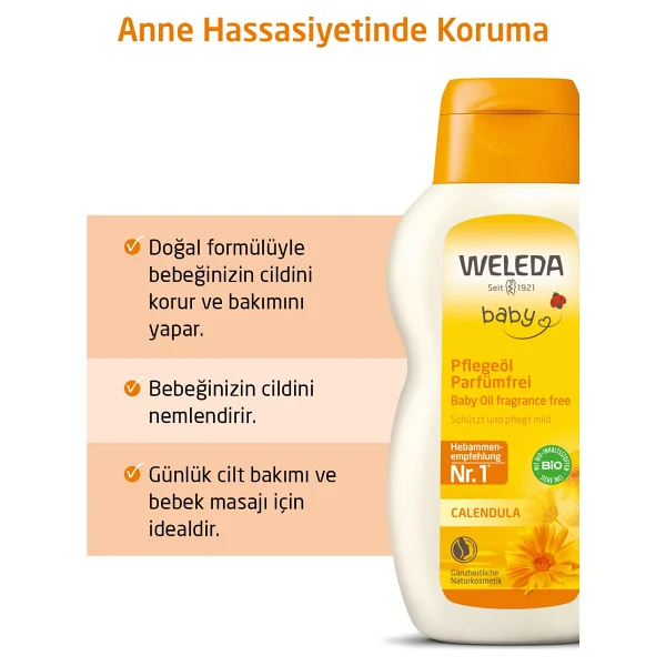 Weleda Calendula Organik Parfümsüz 200 Ml Bebek Yağı - Görsel 10