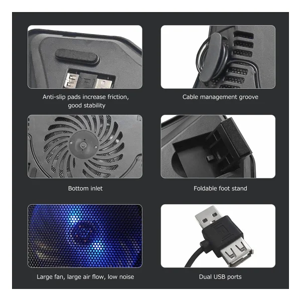 Daytona St-811 LED Fanlı Laptop Soğutucu - Görsel 3