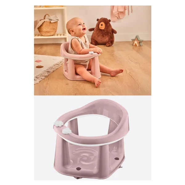Flosoft Kaymaz Vakum Ayaklı Bebek Banyo Oturağı & Mama Oturağı 2in1 - Mavi - Görsel 8