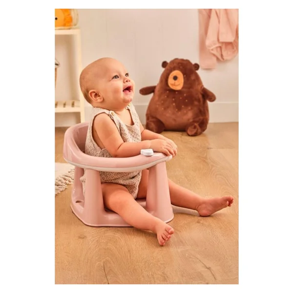 Flosoft Kaymaz Vakum Ayaklı Bebek Banyo Oturağı & Mama Oturağı 2in1 - Pembe - Görsel 3