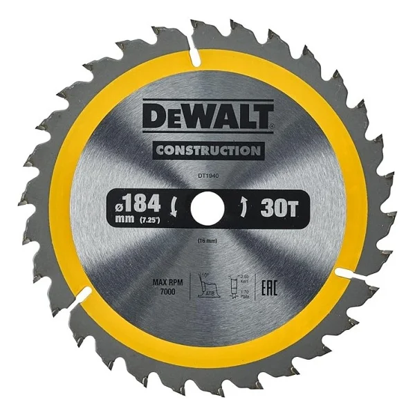 Dewalt Dt1940 184 X 30 Mm Daire Testere Bıçağı - Görsel 3