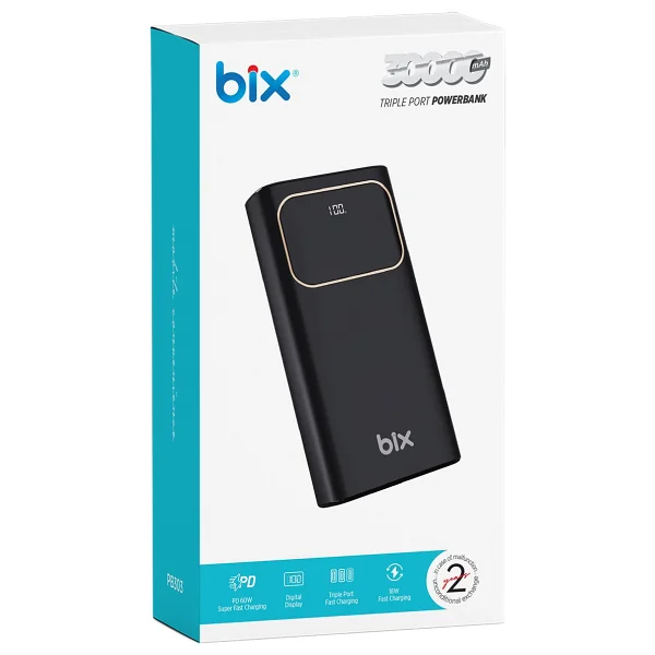 Bix Pb303 LED Göstergeli 30000 mAh Hızlı Şarj Powerbank - Görsel 8