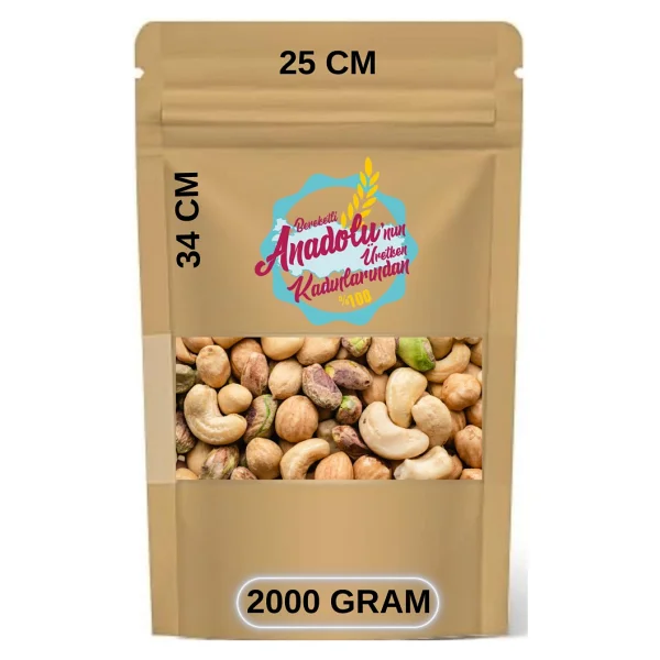 Doypack Kraft Pencereli Kilitli Doypack 25x34 50 Adet - Görsel 5