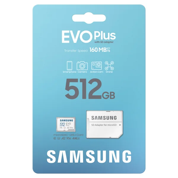 Samsung Evo Plus MB-Mc512sa Class 10 Uhs-I U3 A2 V30 512 GB Micro Sd Kartı - Görsel 4