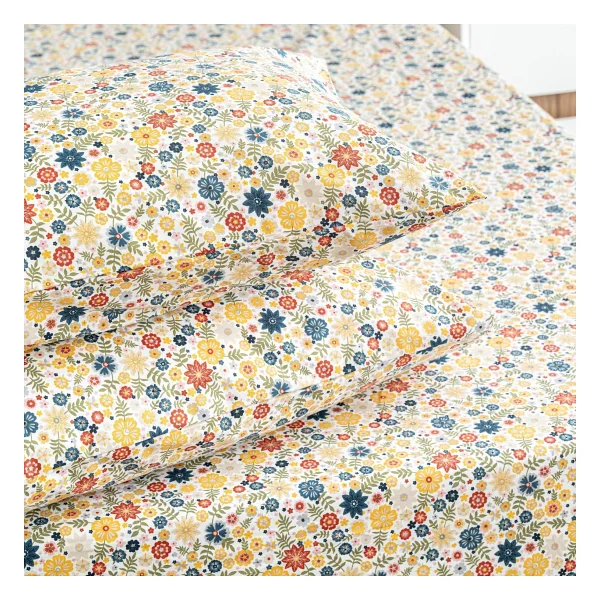 Soley Liberty %100 Pamuklu Çift Kişilik 180 X 200 Lastikli Çarşaf Seti - Sarı - 180 X 200 Cm - Görsel 2