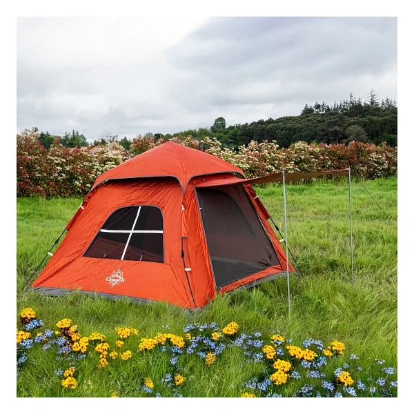 Campfit 5 Kişilik Otomatik Çadır 240x240x170 cm Boyutları ile Su Geçirmez ve Dayanıklı - Kırmızı - Görsel 3