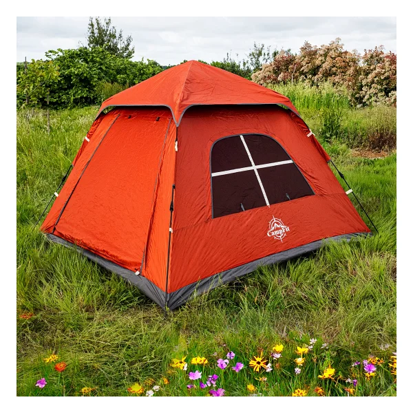 Campfit 5 Kişilik Otomatik Çadır 240x240x170 cm Boyutları ile Su Geçirmez ve Dayanıklı - Kırmızı - Görsel 5