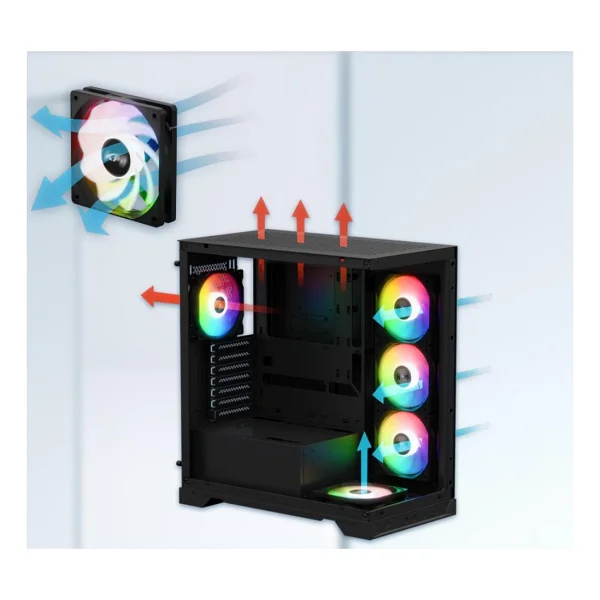 Xpg Invader X Invaderxmt-Bkcww Argb Fanlı Siyah Atx Oyuncu Kasası - Görsel 2