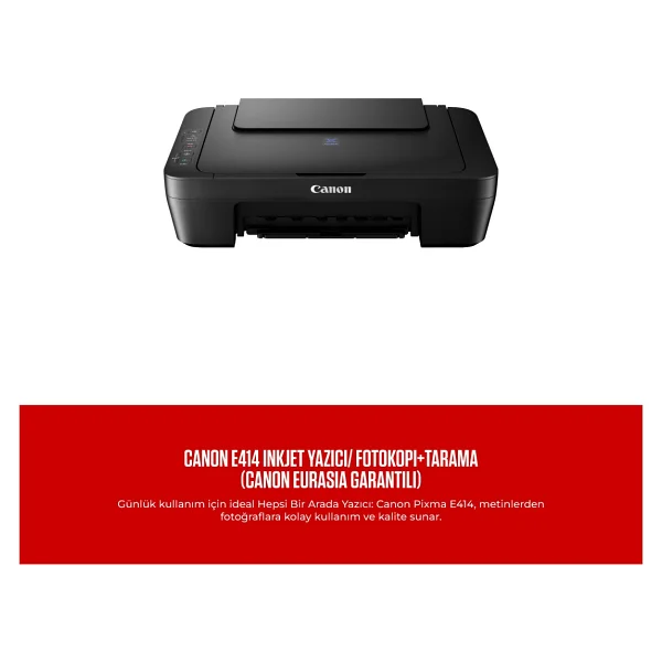 Canon Pixma E414 Tarayıcı + Fotokopi Renkli Çok Fonksiyonlu Mürekkep Püskürtmeli Yazıcı - Görsel 6