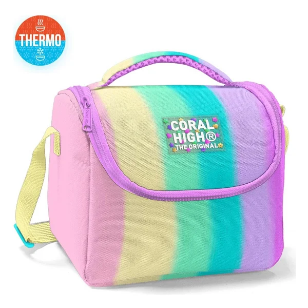 Coral High 11770 Renkli Çizgili Termoslu Beslenme Çantası - Görsel 2