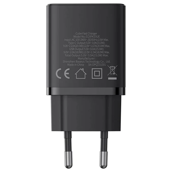 Baseus Cube 20 W Beyaz Hızlı Şarj Adaptörü - Görsel 4