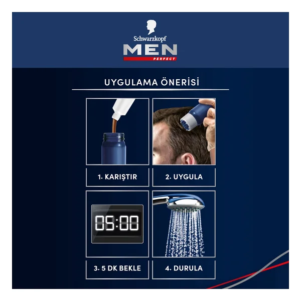 Men Perfect 50 Açık Kahve Erkek Saç Boyası - Görsel 8