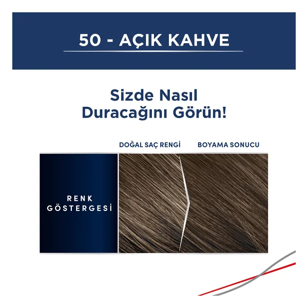 Men Perfect 50 Açık Kahve Erkek Saç Boyası - Görsel 7