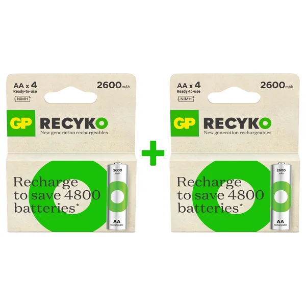 Gp Recyko 2700 Serisi 2600 mAh 8'li Şarjlı Aa Kalem Pil - Görsel 7