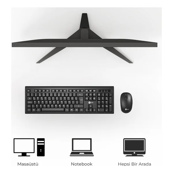 Lenovo Lecoo Kw200 Siyah Kablosuz Klavye Mouse Seti - Görsel 2