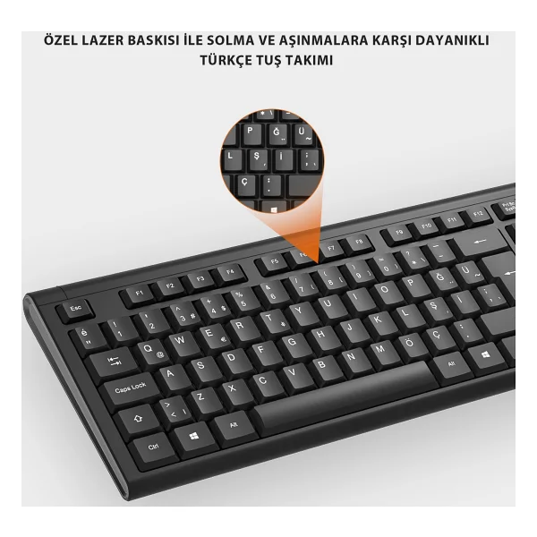 Lenovo Lecoo Kw200 Siyah Kablosuz Klavye Mouse Seti - Görsel 5