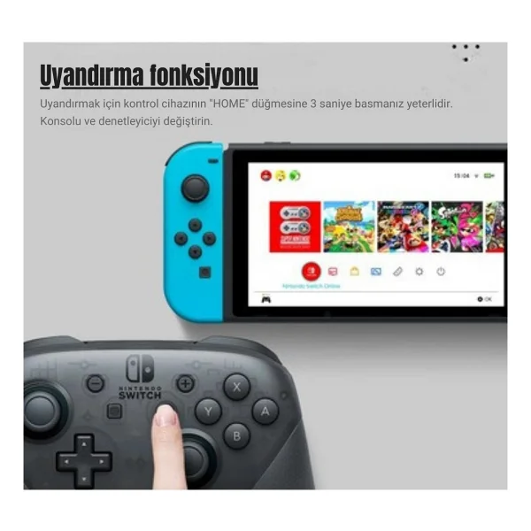 Nintendo Pro Controller Splatoon 3 Edition Kablosuz Switch Oyun Kolu - Görsel 5