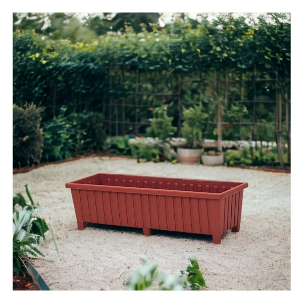 Melkan Home Dekoratif Balkon Saksısı 26 Litre 6 Ayaklı Cafe Otel Saksı Büyük Saksı Kahverengi 26x75x21 Cm - Görsel 2