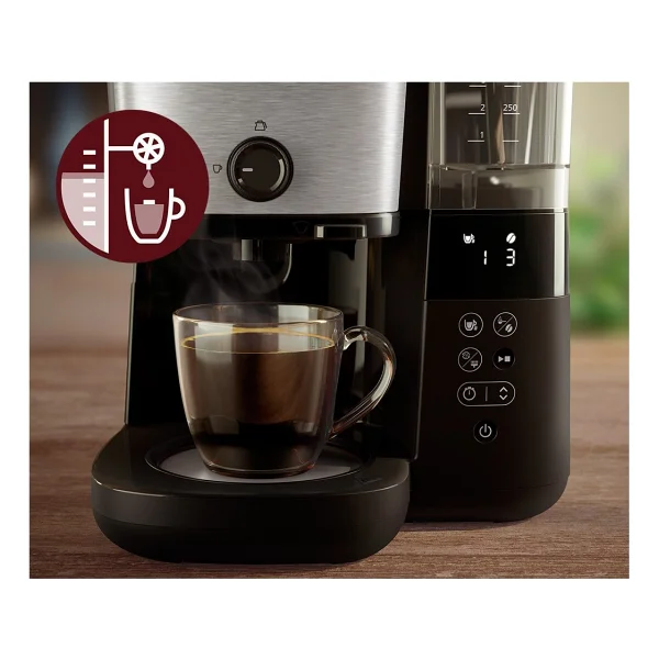 Philips LED Ekran Cam Sürahili Filtre Kahve Makinesi Entegre Kahve Öğütme Ve Çıkarılabilir Su Hazneli - Görsel 2