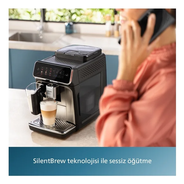 Philips 3300 Serisi 6 Çeşit Sıcak Ve Soğuk Içecekli Ses Koruması Ve Sessiz Öğütücülü Kolay Kullanım Tam Otomatik Kahve Makinesi - Görsel 3