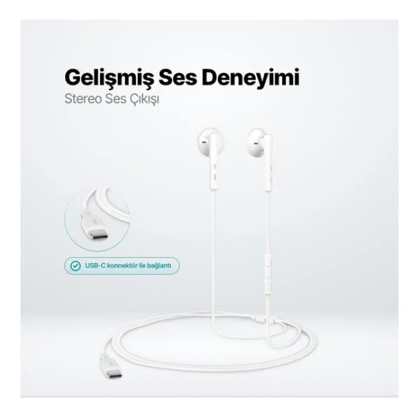 Ttec Rio 2 2kmm14b Type-C Beyaz Kulak İçi Kablolu Kulaklık - Görsel 2