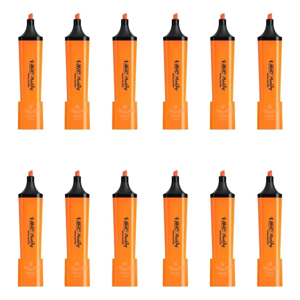 Bic Marking Flat Highlighter 12'li Turuncu Fosforlu Kalem - Görsel 8