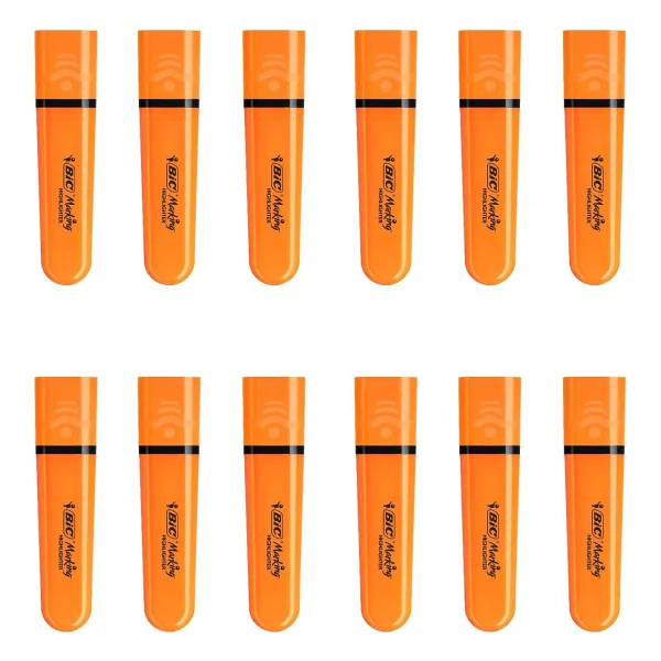 Bic Marking Flat Highlighter 12'li Turuncu Fosforlu Kalem - Görsel 9