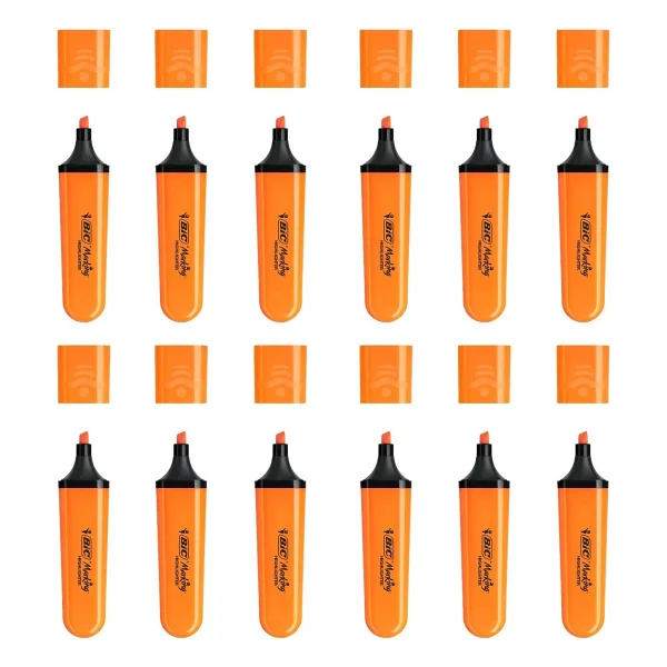 Bic Marking Flat Highlighter 12'li Turuncu Fosforlu Kalem - Görsel 10