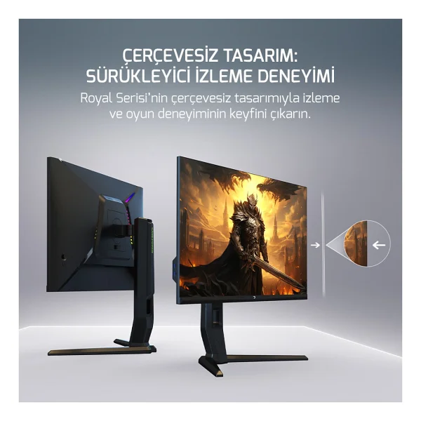 Gamepower Royal T20 27" 0.5 ms 2K Pivot IPS 180 Hz Oyuncu Monitörü - Görsel 8