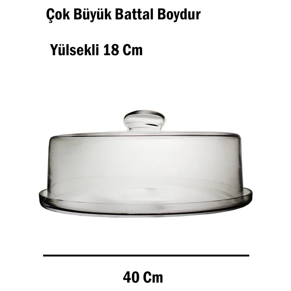 Pasabahce Denizli Cam Kristal Kapakli Kek Fanusu 1 Adet 9176-1033496 - Görsel 2