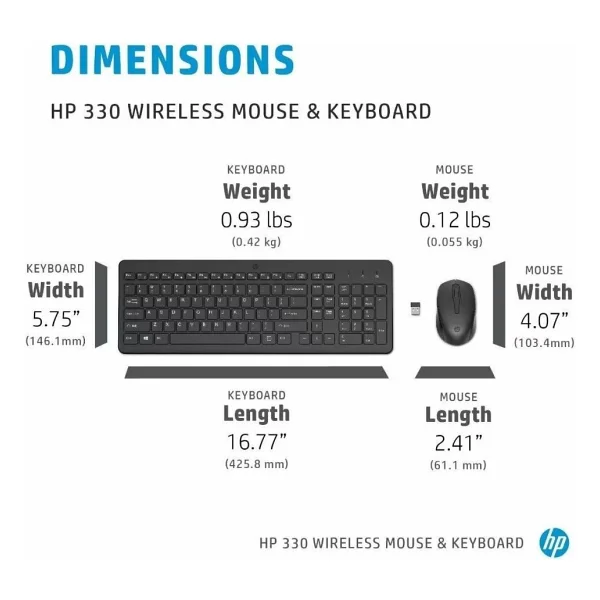 Hp 330 2v9e6aa Kablosuz Klavye Mouse Seti - Görsel 5