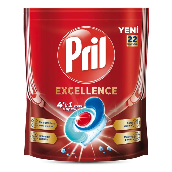 Pril Excellence 4'ü 1 Arada Bulaşık Makinesi Tableti 22'li - Görsel 2