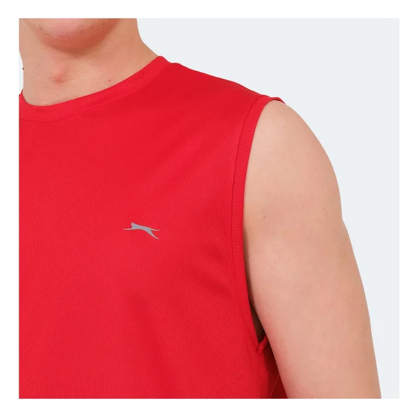 Slazenger Rajya Kırmızı Sıfır Kol Bisiklet Yaka Erkek Tişört - Görsel 5