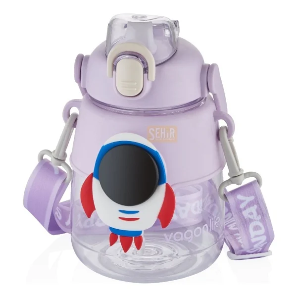 Vagonlife Vgn6276 Pembe 1250 Ml Askılı Pipetli Matara - Görsel 6