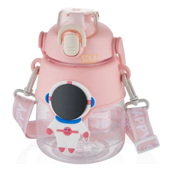 Vagonlife Vgn6276 Pembe 1250 Ml Askılı Pipetli Matara - Görsel 2