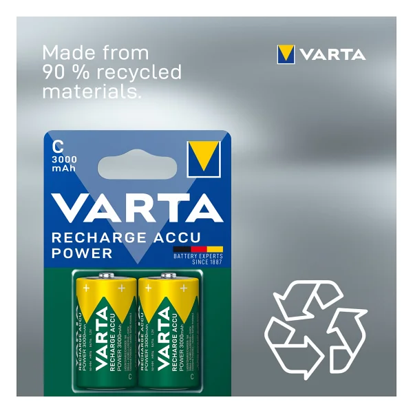Varta 56714 3000 mAh 2'li Şarjlı C Orta Pil - Görsel 7