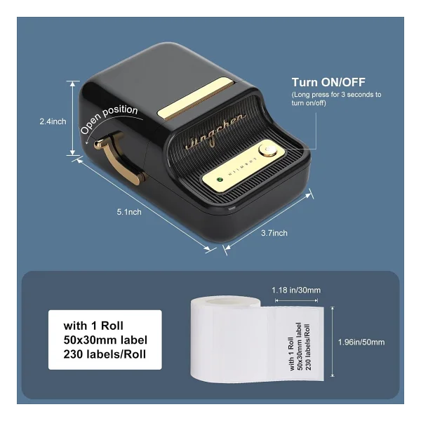 Niimbot B21 Siyah Bluetooth Taşınabilir Etiket Makinesi - Görsel 2