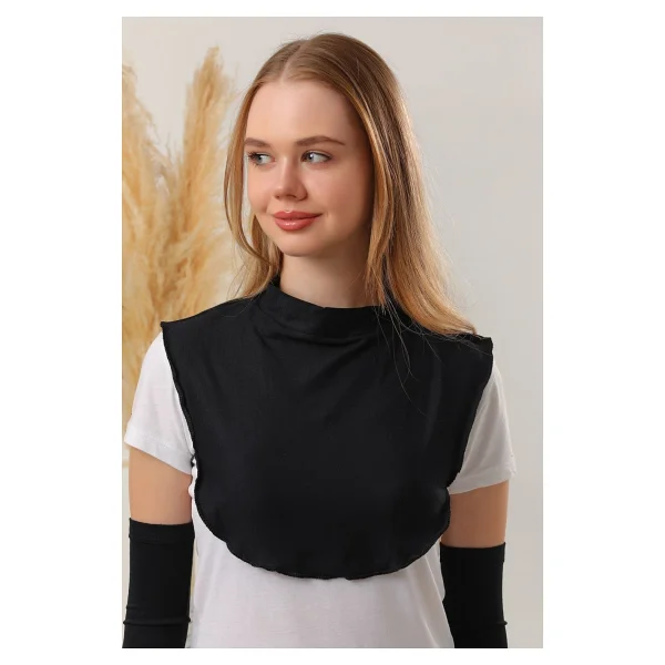 Melodi Scarf Tesettür Boyunluk Siyah - Standart - Görsel 2