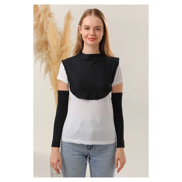 Melodi Scarf Tesettür Boyunluk Siyah - Standart - Görsel 3